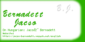 bernadett jacso business card
