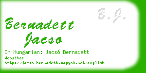 bernadett jacso business card